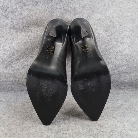 Reiss Shoes Women 38 Pump Heels Leather Pointed Toe Ada Court Career Party Black - Picture 13 of 16